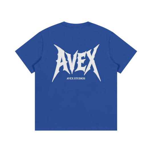 avex studios blue/red t-shirt