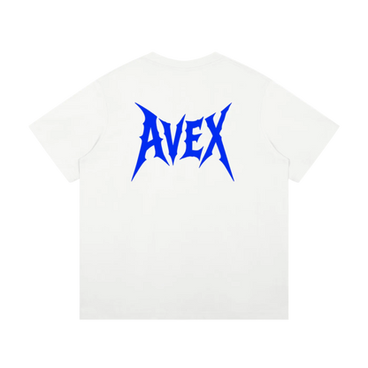 Heavyweight v2 blue lettering black/white