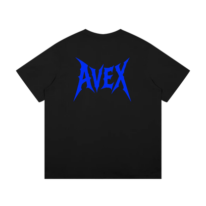 Heavyweight v2 blue lettering black/white