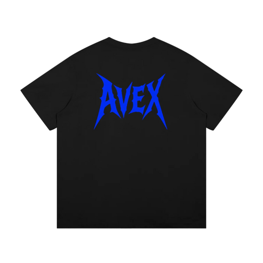 Heavyweight v2 blue lettering black/white